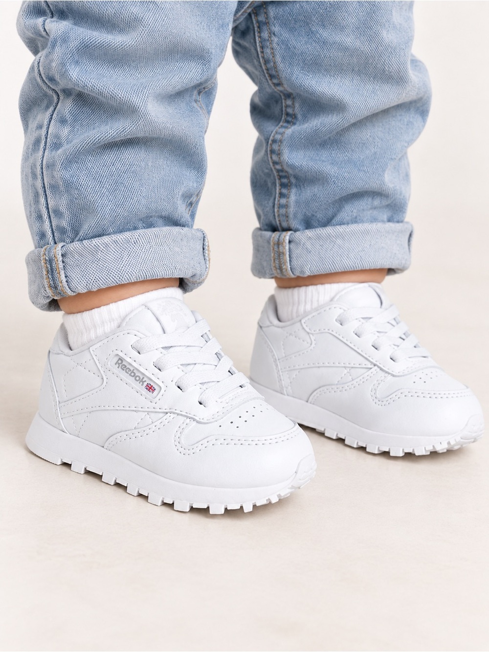 Reebok Classic Leather White Toddler Sneakers Size 4 NWOB